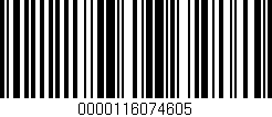 Código de barras (EAN, GTIN, SKU, ISBN): '0000116074605'