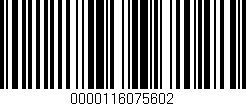 Código de barras (EAN, GTIN, SKU, ISBN): '0000116075602'