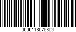 Código de barras (EAN, GTIN, SKU, ISBN): '0000116078603'
