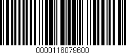 Código de barras (EAN, GTIN, SKU, ISBN): '0000116079600'