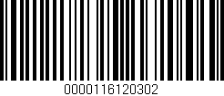 Código de barras (EAN, GTIN, SKU, ISBN): '0000116120302'