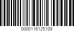 Código de barras (EAN, GTIN, SKU, ISBN): '0000116125109'