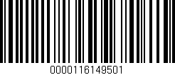 Código de barras (EAN, GTIN, SKU, ISBN): '0000116149501'