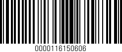 Código de barras (EAN, GTIN, SKU, ISBN): '0000116150606'