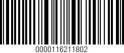 Código de barras (EAN, GTIN, SKU, ISBN): '0000116211802'