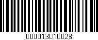 Código de barras (EAN, GTIN, SKU, ISBN): '000013010028'