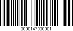 Código de barras (EAN, GTIN, SKU, ISBN): '0000147880001'