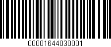 Código de barras (EAN, GTIN, SKU, ISBN): '00001644030001'