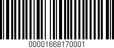 Código de barras (EAN, GTIN, SKU, ISBN): '00001668170001'