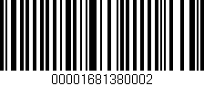 Código de barras (EAN, GTIN, SKU, ISBN): '00001681380002'