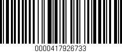 Código de barras (EAN, GTIN, SKU, ISBN): '0000417926733'