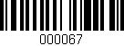 Código de barras (EAN, GTIN, SKU, ISBN): '000067'