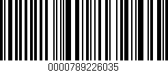 Código de barras (EAN, GTIN, SKU, ISBN): '0000789226035'