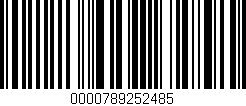 Código de barras (EAN, GTIN, SKU, ISBN): '0000789252485'