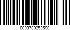 Código de barras (EAN, GTIN, SKU, ISBN): '0000789253598'