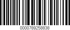 Código de barras (EAN, GTIN, SKU, ISBN): '0000789258838'