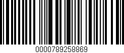 Código de barras (EAN, GTIN, SKU, ISBN): '0000789258869'
