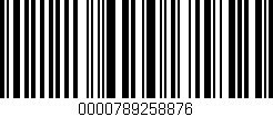 Código de barras (EAN, GTIN, SKU, ISBN): '0000789258876'