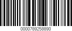 Código de barras (EAN, GTIN, SKU, ISBN): '0000789258890'