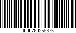 Código de barras (EAN, GTIN, SKU, ISBN): '0000789259675'