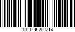 Código de barras (EAN, GTIN, SKU, ISBN): '0000789289214'