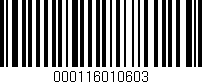 Código de barras (EAN, GTIN, SKU, ISBN): '000116010603'