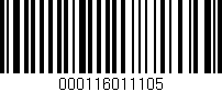 Código de barras (EAN, GTIN, SKU, ISBN): '000116011105'