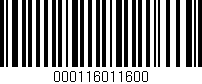 Código de barras (EAN, GTIN, SKU, ISBN): '000116011600'