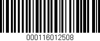 Código de barras (EAN, GTIN, SKU, ISBN): '000116012508'