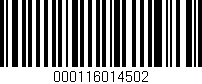Código de barras (EAN, GTIN, SKU, ISBN): '000116014502'