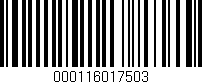 Código de barras (EAN, GTIN, SKU, ISBN): '000116017503'