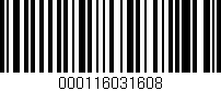 Código de barras (EAN, GTIN, SKU, ISBN): '000116031608'