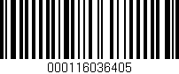 Código de barras (EAN, GTIN, SKU, ISBN): '000116036405'