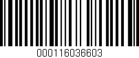 Código de barras (EAN, GTIN, SKU, ISBN): '000116036603'