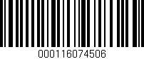 Código de barras (EAN, GTIN, SKU, ISBN): '000116074506'