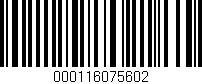 Código de barras (EAN, GTIN, SKU, ISBN): '000116075602'