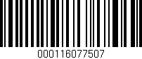 Código de barras (EAN, GTIN, SKU, ISBN): '000116077507'