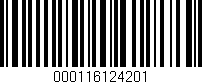 Código de barras (EAN, GTIN, SKU, ISBN): '000116124201'