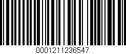 Código de barras (EAN, GTIN, SKU, ISBN): '0001211236547'