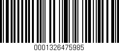 Código de barras (EAN, GTIN, SKU, ISBN): '0001326475985'