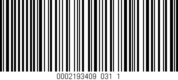 Código de barras (EAN, GTIN, SKU, ISBN): '0002193409_031_1'