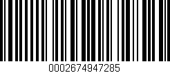 Código de barras (EAN, GTIN, SKU, ISBN): '0002674947285'