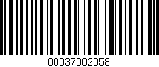 Código de barras (EAN, GTIN, SKU, ISBN): '00037002058'