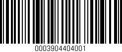 Código de barras (EAN, GTIN, SKU, ISBN): '0003904404001'