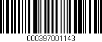 Código de barras (EAN, GTIN, SKU, ISBN): '000397001143'