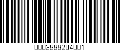 Código de barras (EAN, GTIN, SKU, ISBN): '0003999204001'