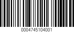 Código de barras (EAN, GTIN, SKU, ISBN): '0004745104001'