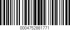 Código de barras (EAN, GTIN, SKU, ISBN): '0004752881771'