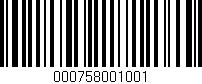 Código de barras (EAN, GTIN, SKU, ISBN): '000758001001'