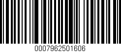 Código de barras (EAN, GTIN, SKU, ISBN): '0007962501606'